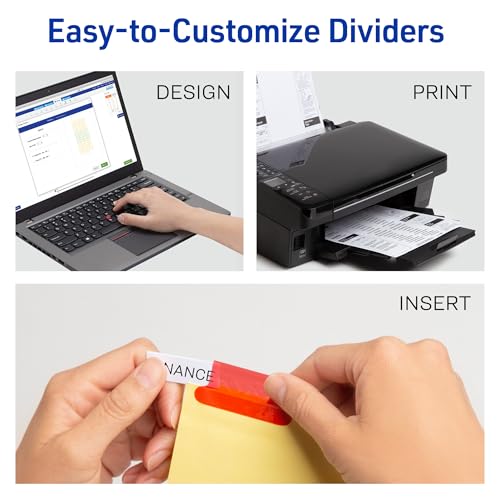 Smart Home Avery Insertable Dividers for 3 Ring Binders, 8 Kit