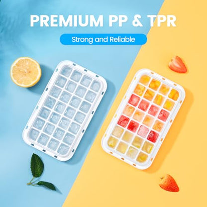 Eco-Friendly Ice Cube Tray with Lid and Bin, PHINOX 56 pcs for Daily Use